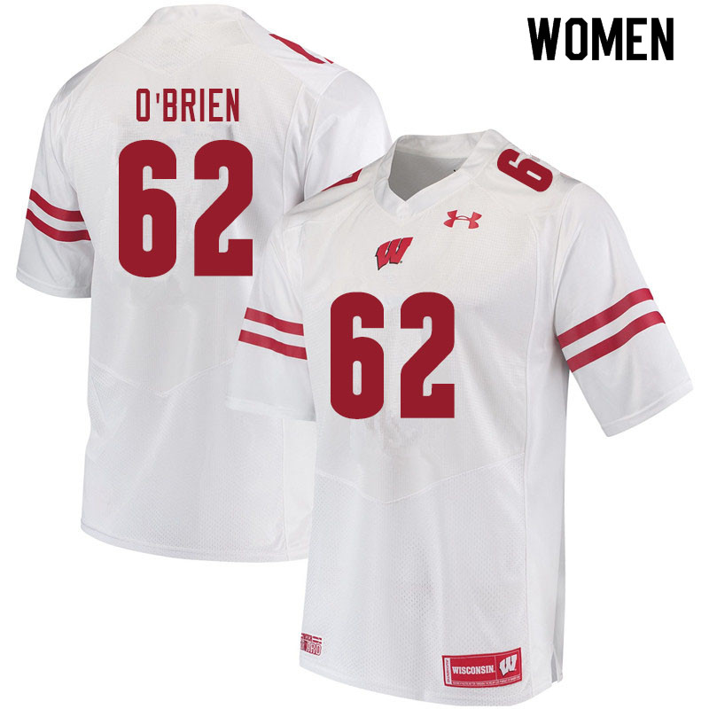 Wisconsin Badgers Women's #62 Logan O'Brien NCAA Under Armour Authentic White College Stitched Football Jersey YS40K82WB